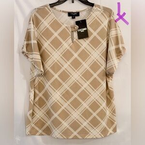 Cocomo Beige Plaid Women's Top